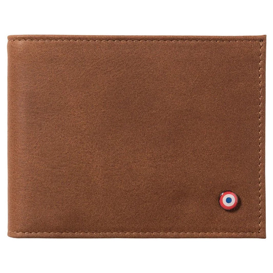 Portefeuilles Arthur en cuir vintage couleur terre brunie, Larmorie, vue 1