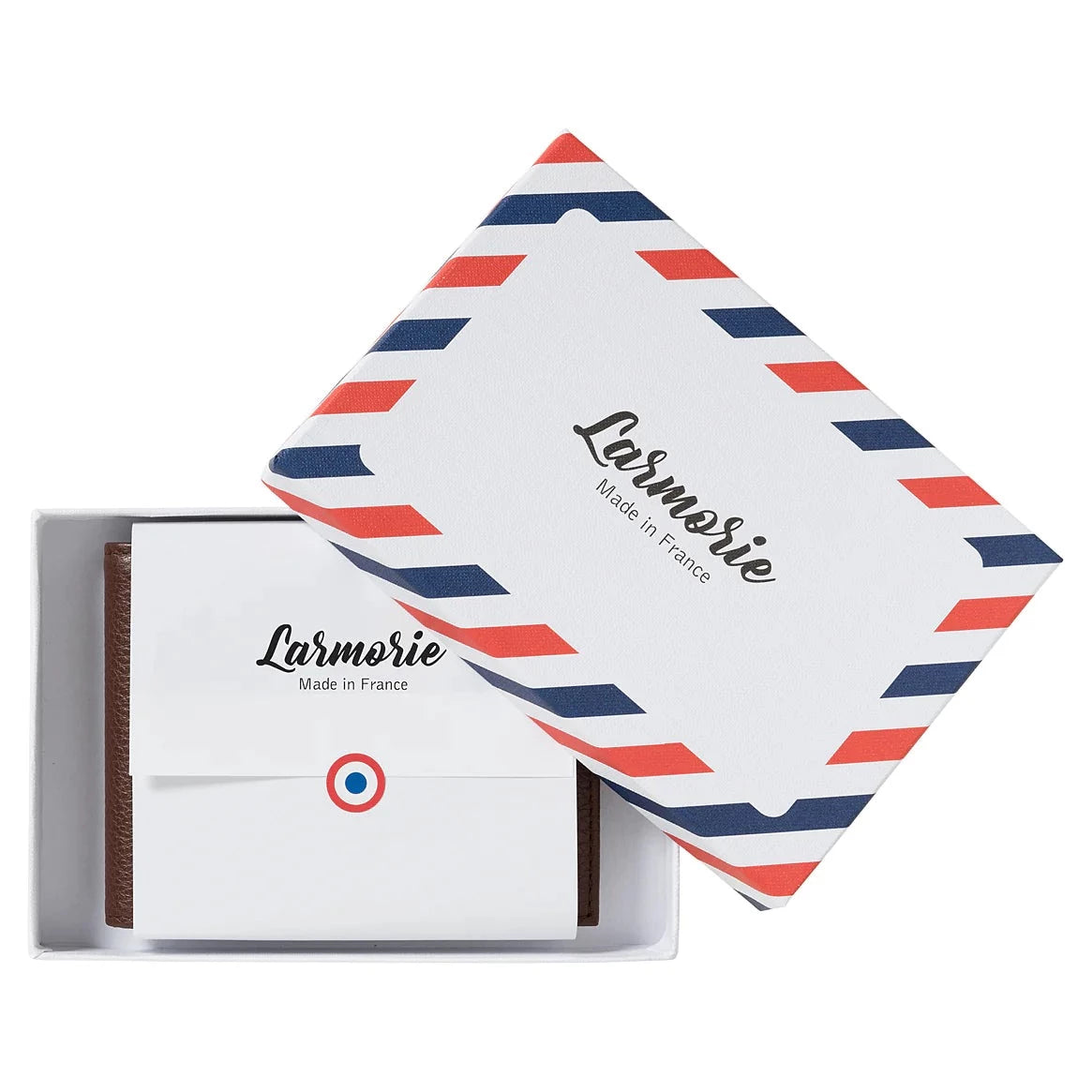 Portefeuilles Arthur en cuir vintage couleur terre brunie, Larmorie, vue 4