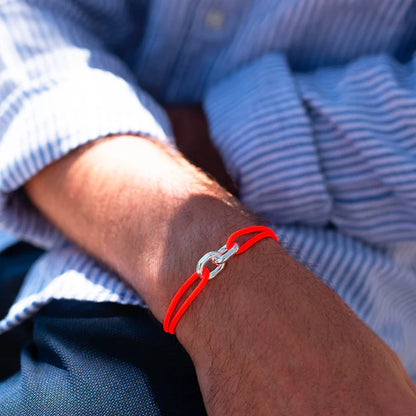 double maillon argent 22 mm orange fluo