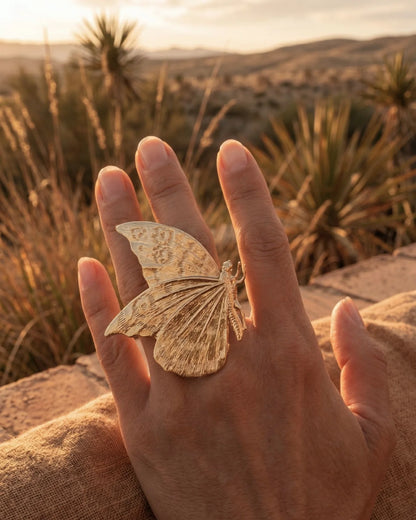 bague dorée papillon GM