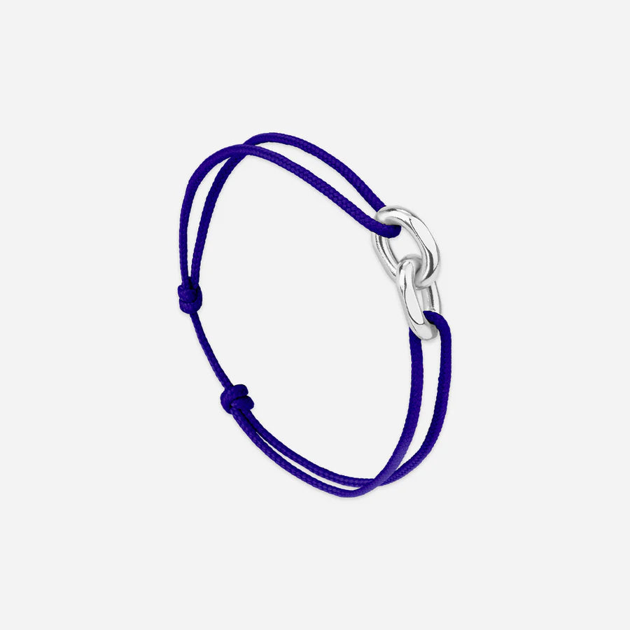 double maillon argent bleu