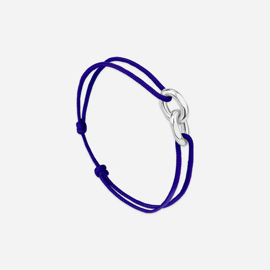 double maillon argent bleu
