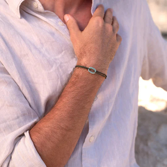 maillon plat argent 16 mm kaki