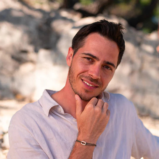 maillon plat argent 16 mm kaki