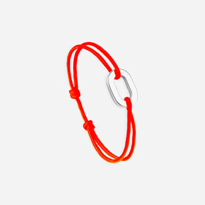 maillon plat argent 16 mm orange fluo