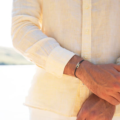 double maillon argent noir