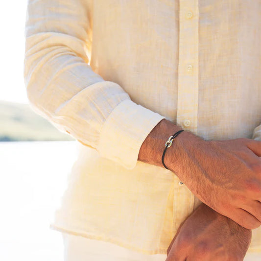 double maillon argent noir