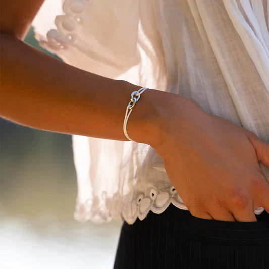 double maillon argent blanc