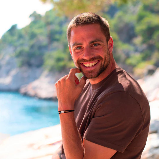 double maillon argent 22 mm noir