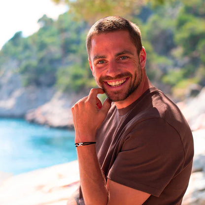 double maillon argent 22 mm noir