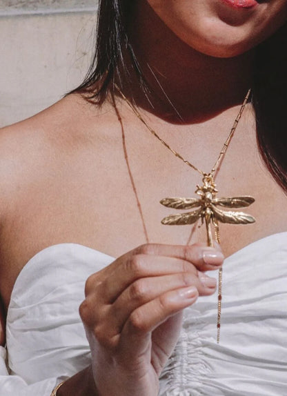collier doré libellule PM