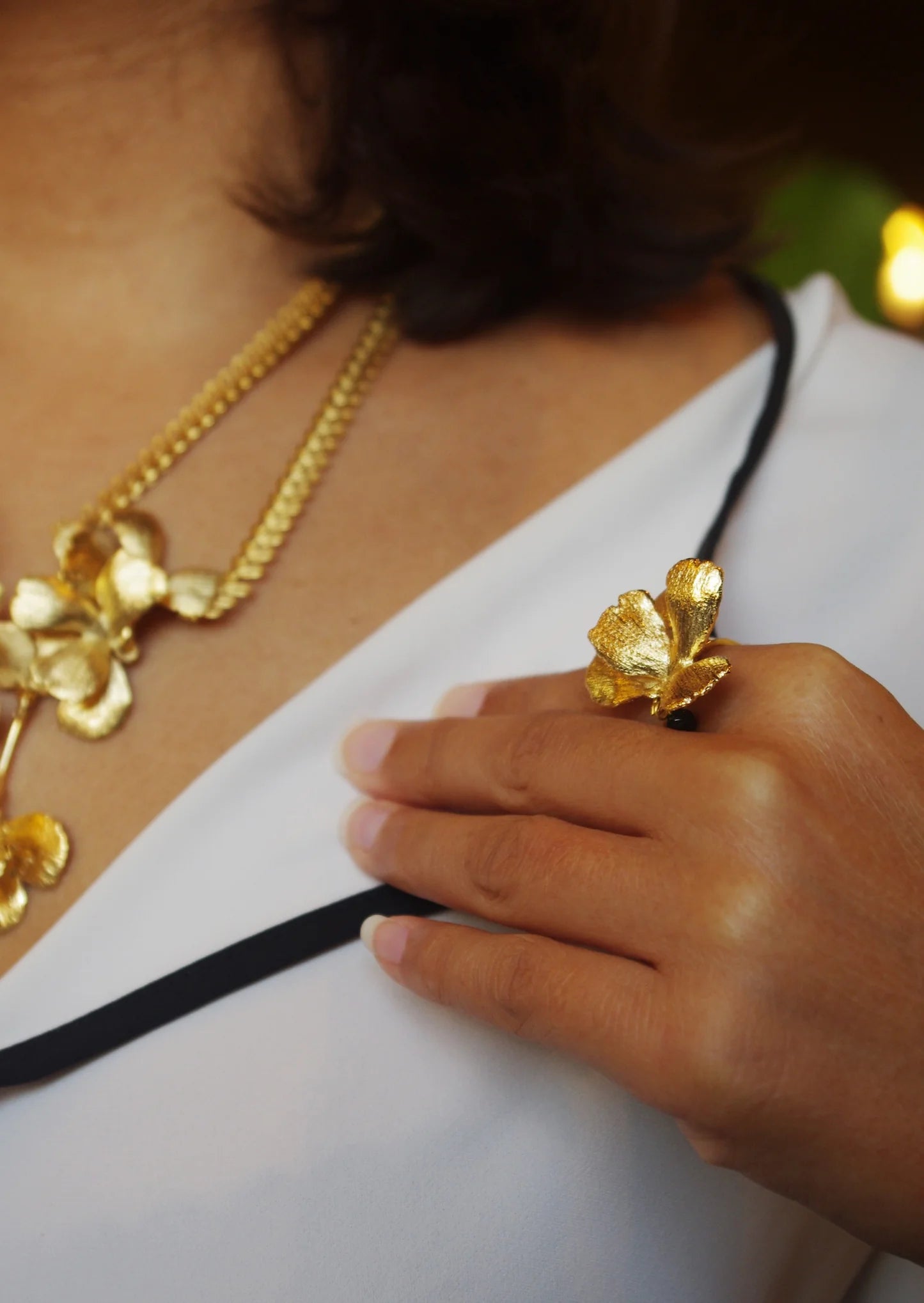 bague doré pansy