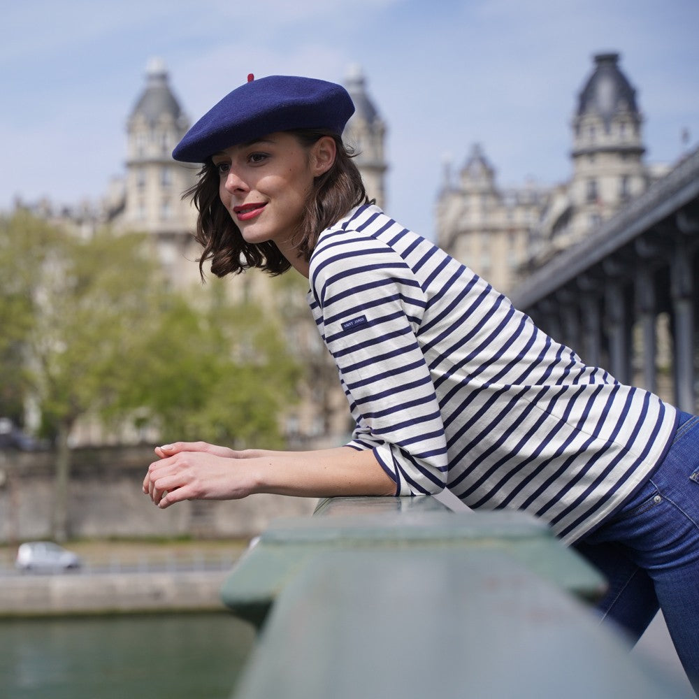 Béret mode denim, Le Béret Français, vue sur mannequin femme