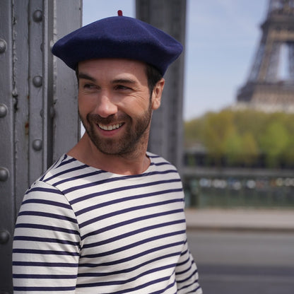 Béret mode denim, Le Béret Français, vue sur mannequin homme