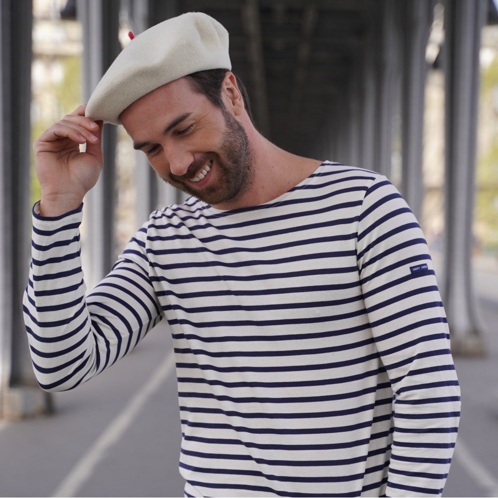 Béret mode écru, Le Béret Français, vue sur mannequin homme