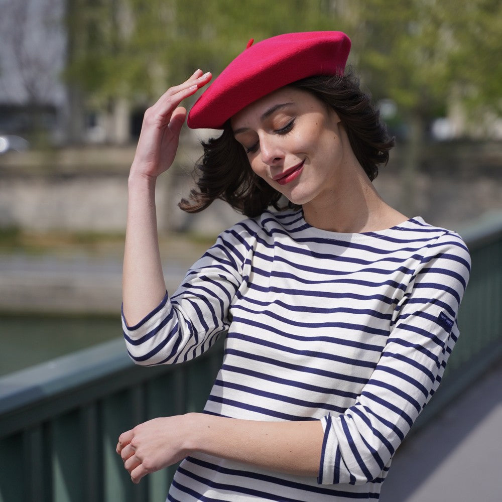 Béret mode fushcia, Le Béret Français, vue sur mannequin femme