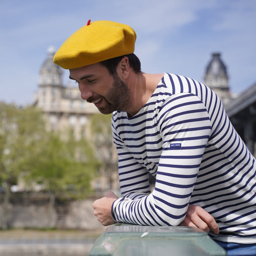 Béret mode moutarde, Le Béret Français, vue sur mannequin homme