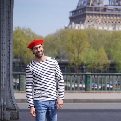 Béret mode rouge, Le Béret Français, vue sur mannequin homme