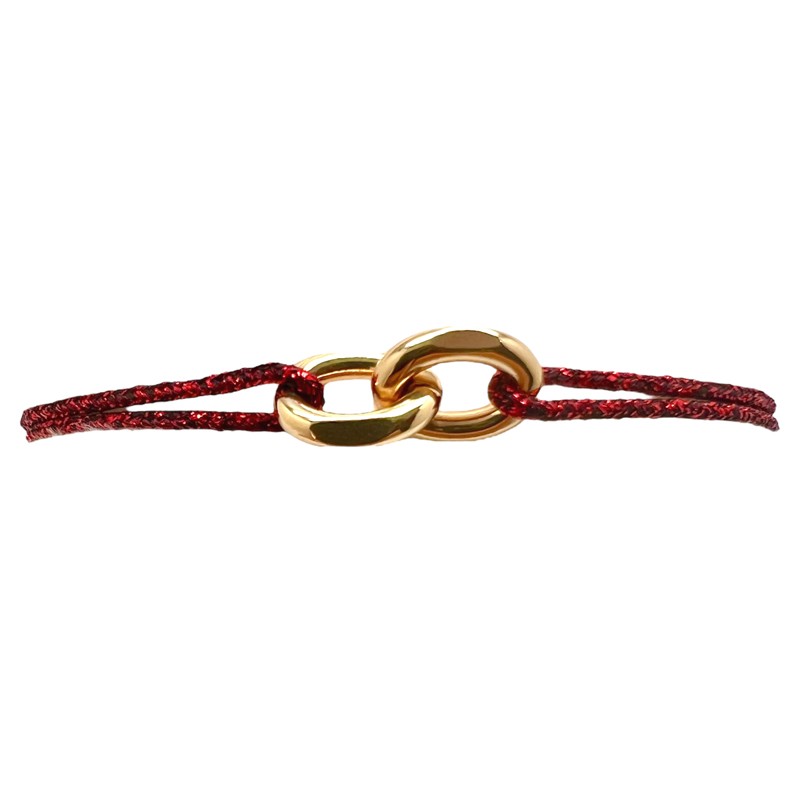 double maillon or rouge pailleté
