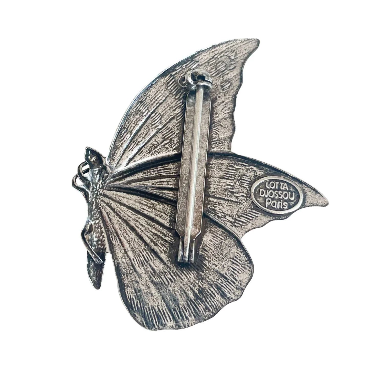 broche argentée papillon GM