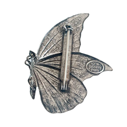 broche argentée papillon GM