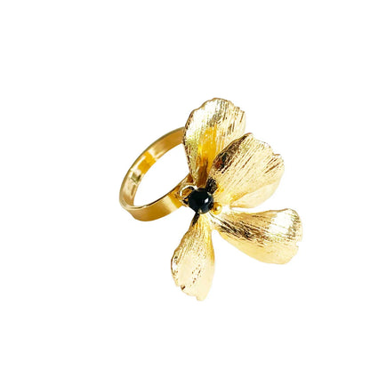 bague doré pansy