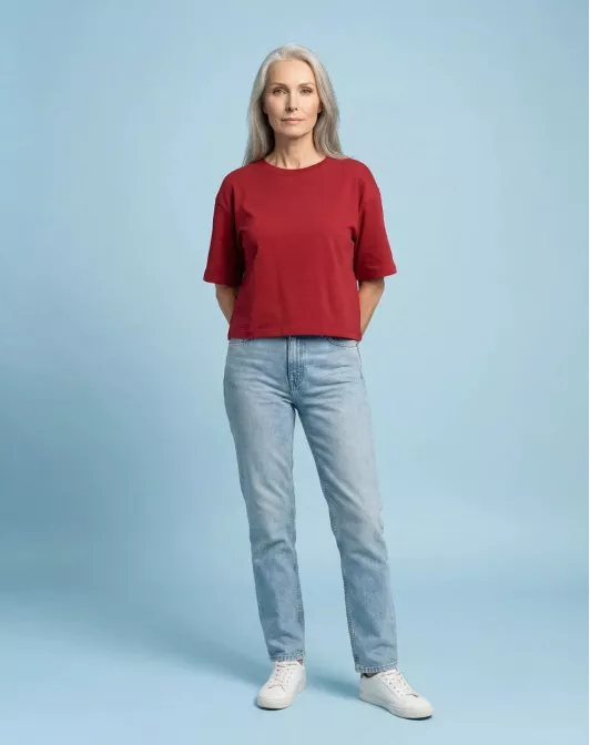 t-shirt Eva rouge groseille