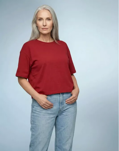 t-shirt Eva rouge groseille