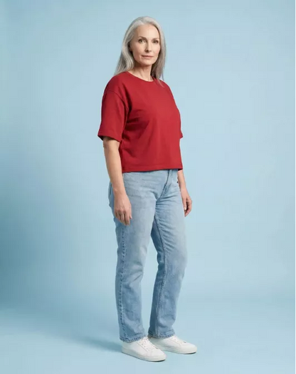 t-shirt Eva rouge groseille
