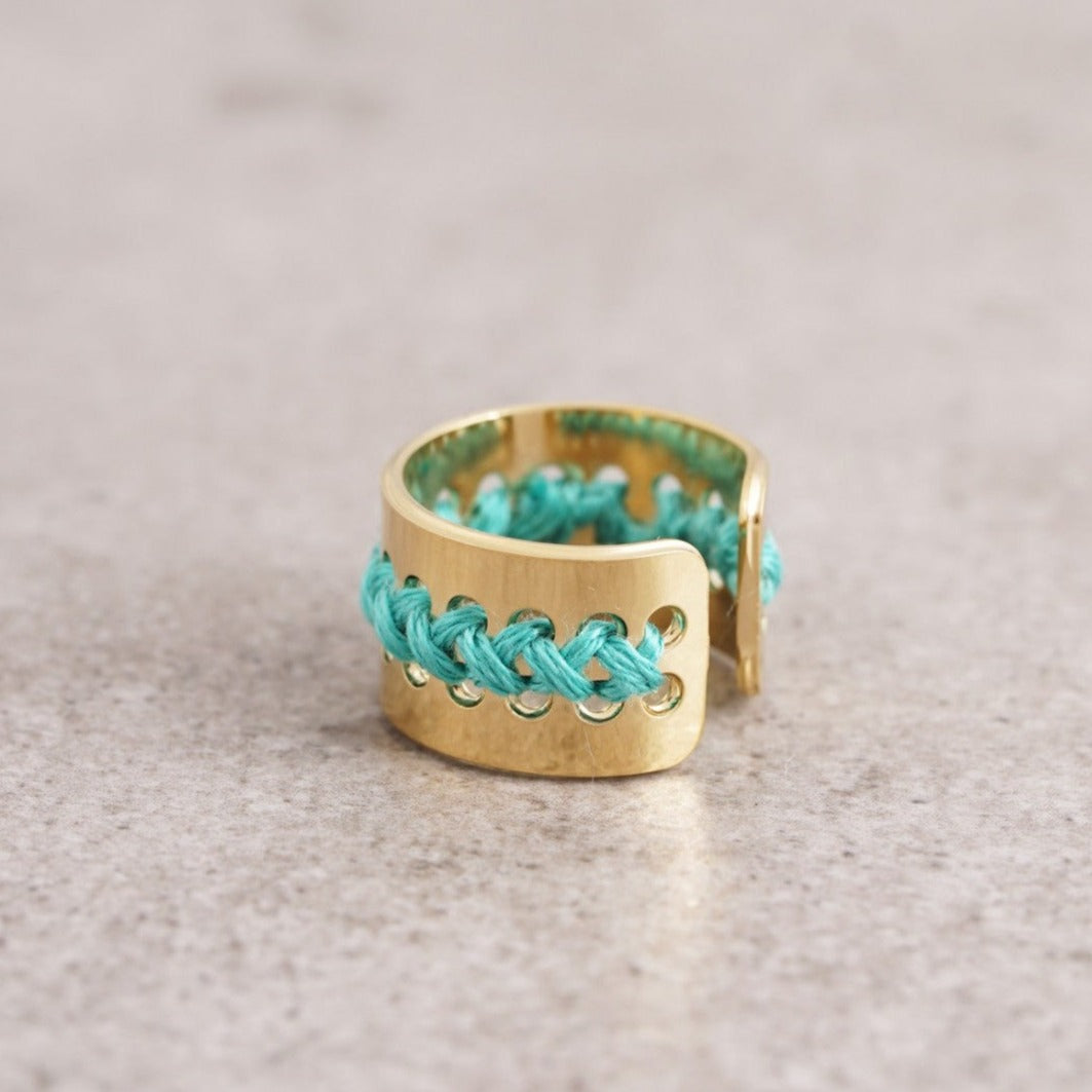 Bague Casma or turquoise Camille Enrico vue 3