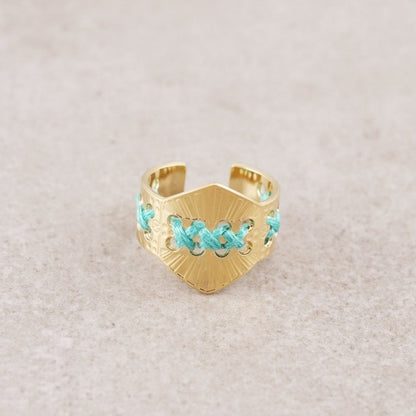 Bague Ghat or turquoise Camille Enrico vue 1