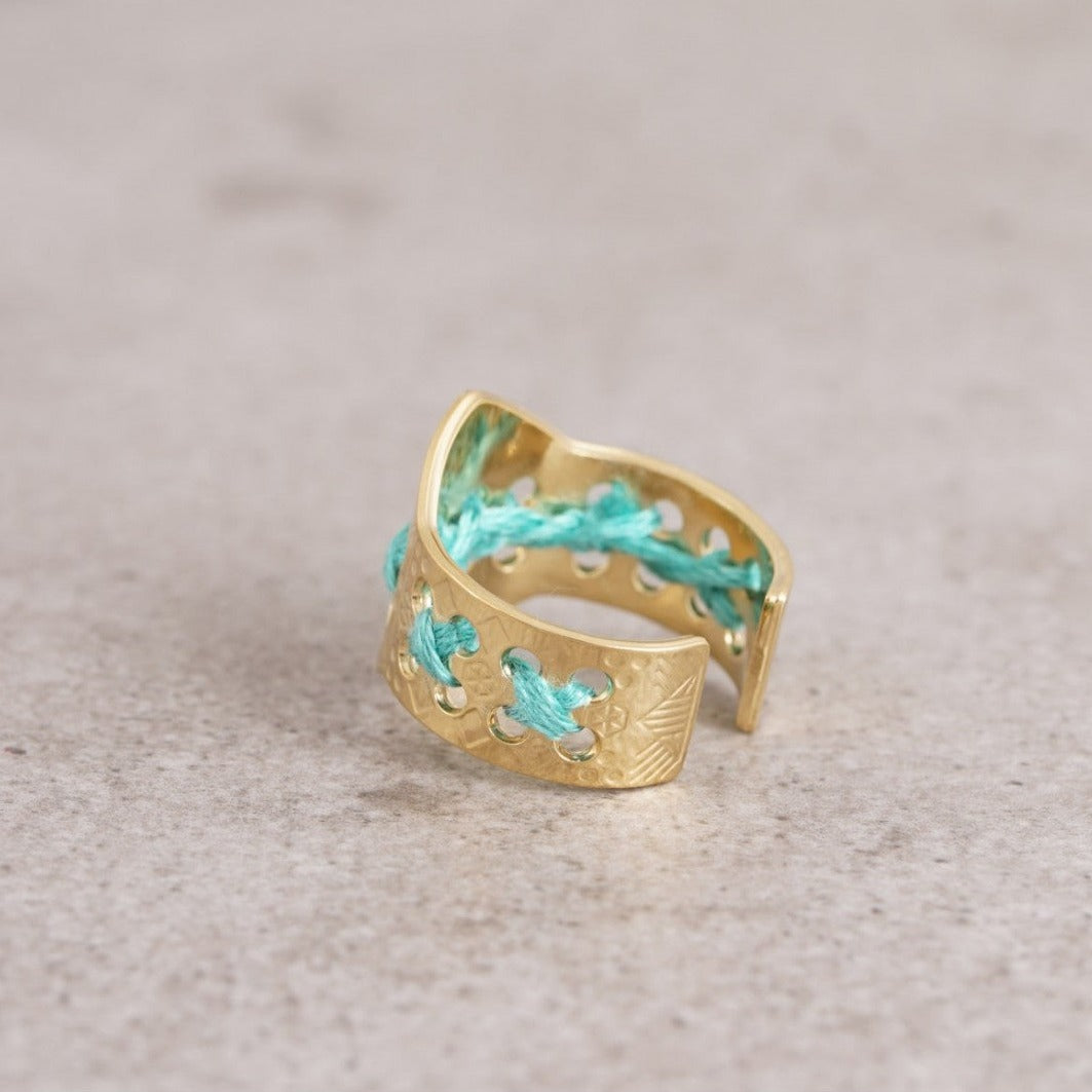Bague Ghat or turquoise Camille Enrico vue 4