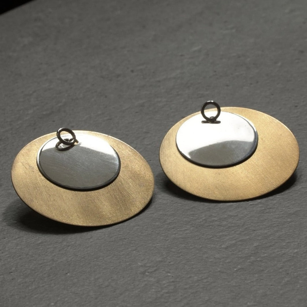 Boucles d'oreilles Polka Dots bicolores bronze vue 1